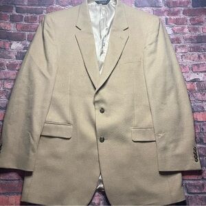 Jos A Bank 100% Camel Hair Blazer Jacket Sport Coat Men's 46XL Beige Tan